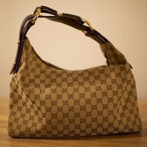 Gucci Chain Hobo Bag in GG Fabric Print